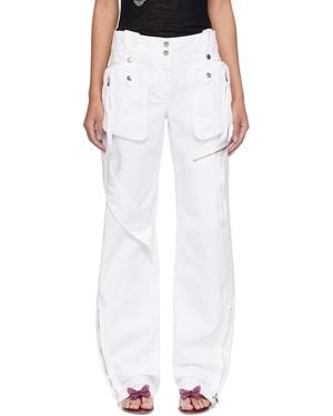 Blumarine Ssense Exclusive Denim Cargo Pants - White