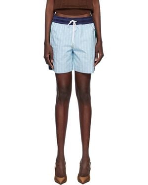 CASABLANCA Pinstripe Laurel Track Shorts - Black