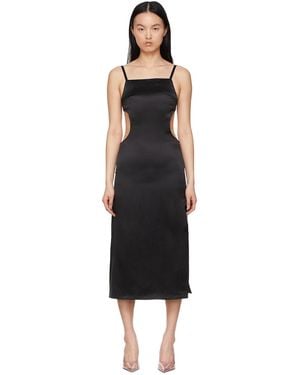 ROKH Silk Mid-Length Dress - Black