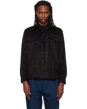 HUGO Oversized-Fit Embroidered Logo Shirt - Black