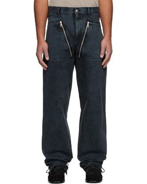Dries Van Noten ネイビー フェードジーンズ - ブルー