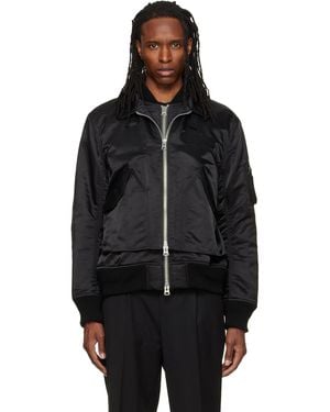 Sacai Cotton Nylon Twill Bomber Jacket - Black