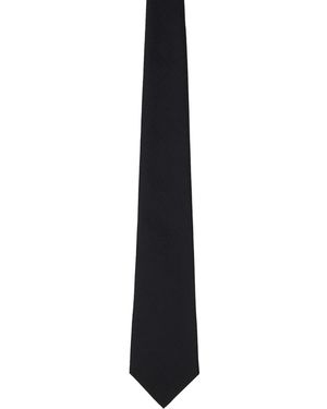 Comme des Garçons Silk Herringbone Tie - Black