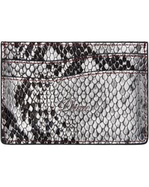 Dime Embossed Leather Card Holder - Black