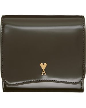 Ami Paris Khaki Paris Paris Compact Wallet - Green
