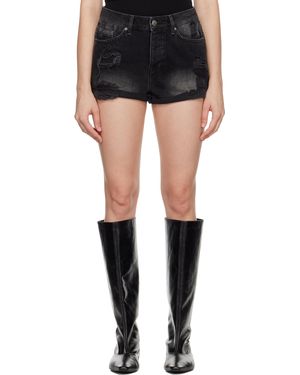 Ksubi Rollin Out Trashed Denim Shorts - Black