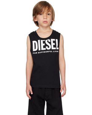DIESEL キッズ｜ブラック ロゴプリント タンクトップ