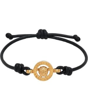 Versace Bracelet En Cuir À Logo Medusa '95 - Noir