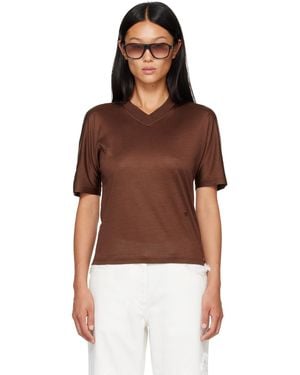 Ferragamo Silk T-Shirt - Brown