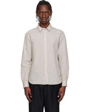 Maison Kitsuné ベージュ Handwriting カジュアル シャツ - ブラック