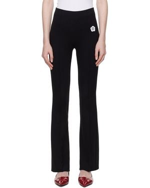 KENZO Paris 'Boke Flower 2.0' Embroidered Flare Trousers - Black