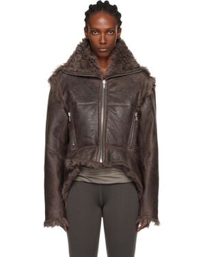Rick Owens Concordians Exploder Reversible Shearling Jacket - Brown