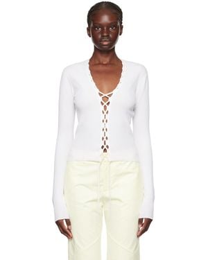 Dion Lee オフホワイト Bichrome カーディガン - ブラック
