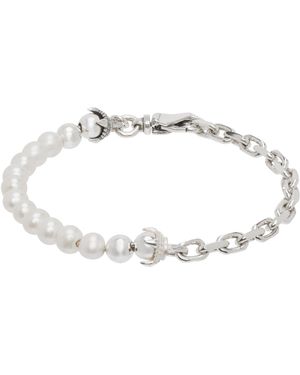 Emanuele Bicocchi Ssense Exclusive Pearl Bracelet - Metallic
