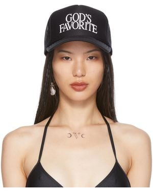 PRAYING Ssense Exclusive 'god's Favorite' Trucker Hat - Black
