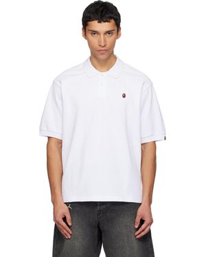 A Bathing Ape One Point Relaxed Fit Polo - White