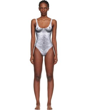 Moschino Printed Lycra One-Piece Swimsuit - Black