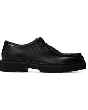 HUGO Tumbled Leather Derbys - Black