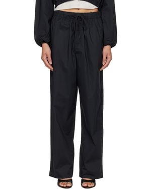Skims Woven Cotton Oversized Straight Leg Pants - Black