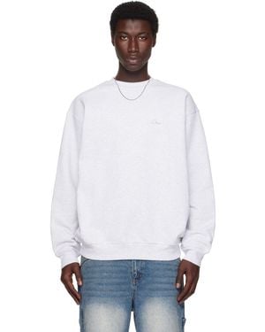 Dime グレー Cursive Small Logo クルーネック スウェットシャツ - ホワイト