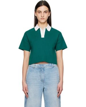 JW Anderson グリーン クロップド ニットポロシャツ