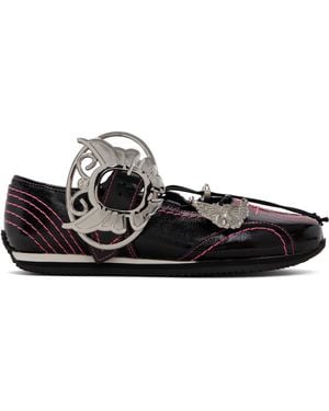 Chopova Lowena Butterfly Marta Mary Jane Ballerina Flats - Black