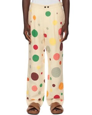 Bode Dotted Straight-Leg Trousers - Natural