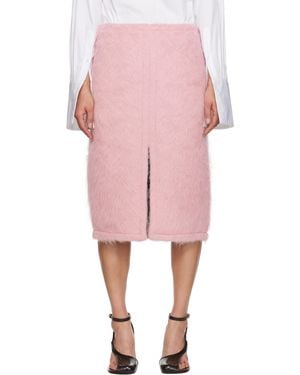 Dries Van Noten Faux-fur Midi Skirt - Pink