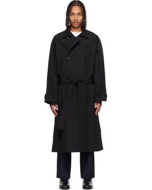 LE17SEPTEMBRE Crisp Raglan Trench Coat - Black