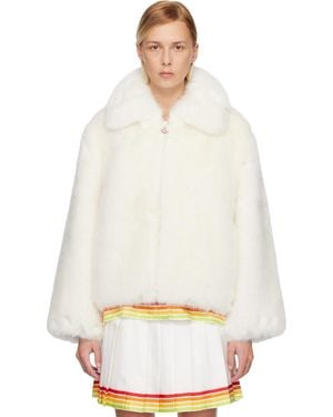 CASABLANCA Zip Faux-Fur Jacket - White