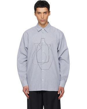 LE17SEPTEMBRE Printed Striped Shirt - Grey