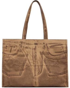 Acne Studios Tan Logo Shopper Tote - Brown