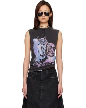 Lu'u Dan 'Year Of The Horse' Sleeveless T-Shirt - Black