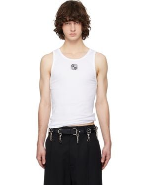 Vetements Biker Cross Logo Tank Top - White