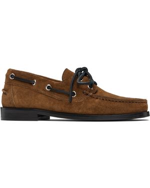 Aeyde Tan Harris Suede Boat Shoes - Black