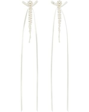 Simone Rocha - Crystal/Rose Victorian Bow Ribbon Stud