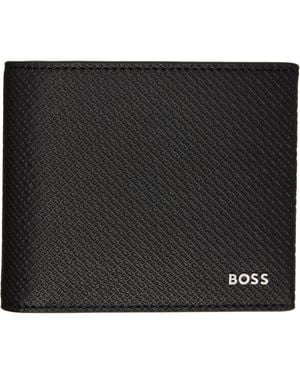 BOSS Mongoram-Textured Leather Wallet - Black