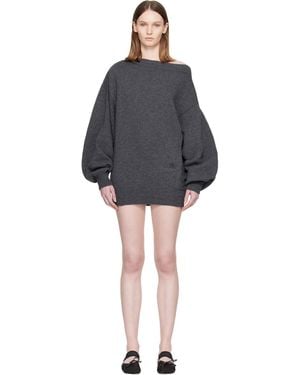MM6 by Maison Margiela Off-Shoulder Knit Minidress - Black