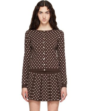 Sandy Liang Cardigan Fable Brun - Marron