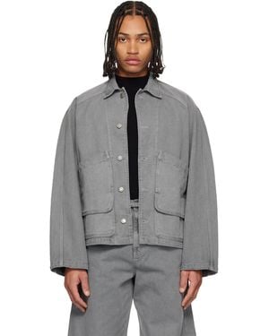 LE17SEPTEMBRE Garment-Dyed Hunting Denim Jacket - Grey