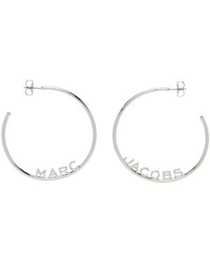 Marc Jacobs シルバー The Monogram フープピアス - ブラック