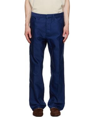 Tom Ford Cotton Satin Carpenter Trousers - Blue