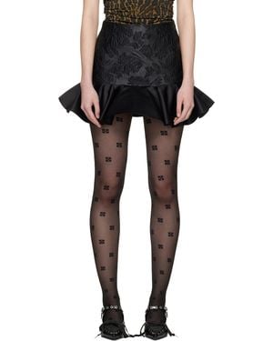 Ganni Satin Cloque Miniskirt - Black