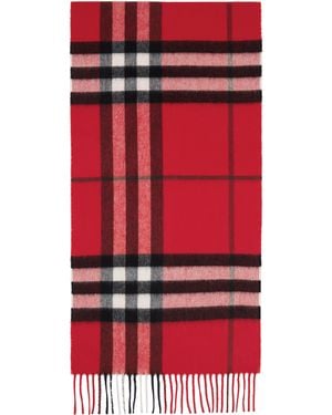 Burberry Check Cashmere Scarf - Red