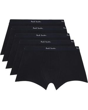 Paul Smith Five-pack Organic Cotton Boxer Briefs - Black
