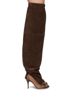 August Barron Double Thigh High Tall Boots - Black