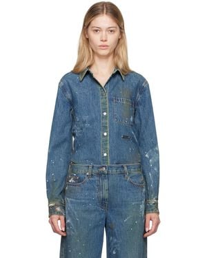 Helmut Lang Painted Denim Shirt - Blue