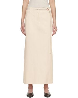 LE17SEPTEMBRE Off- Tessa Belted Maxi Skirt - Natural