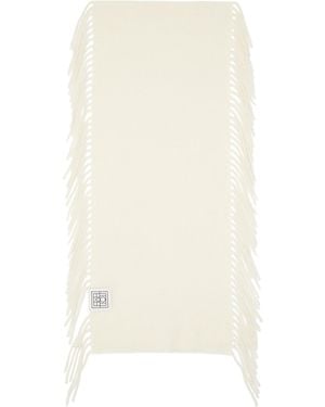 TOTEME Écharpe Blanc Cassé En Cachemire À Pampille