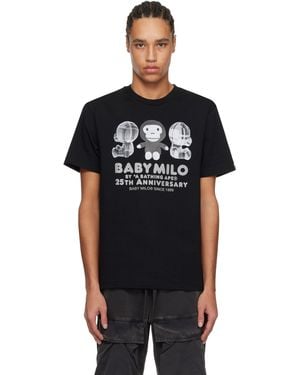 A Bathing Ape Baby Milo '25Th Anniversary' Plush Doll T-Shirt - Black